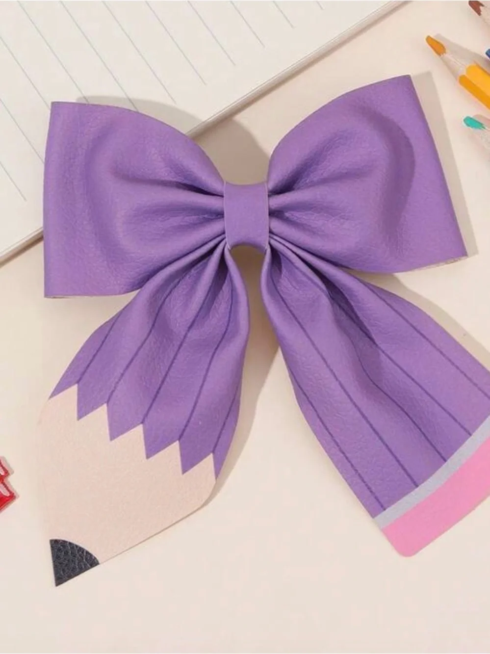 Girls Back to School Pencil Hair Bow Clip – Multiple Colors